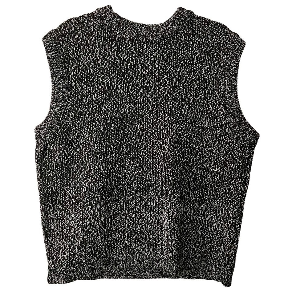 Zara Black and White Knit Sleeveless Sweater Vest